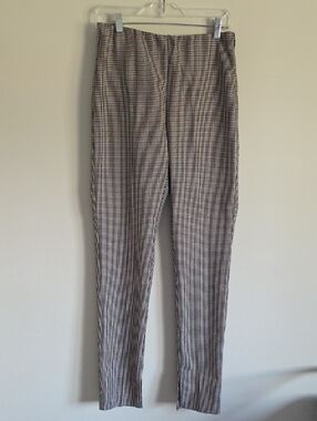 LIVIANA CONTI | Pull Up Houndstooth Pants Black Red Sz 8 10